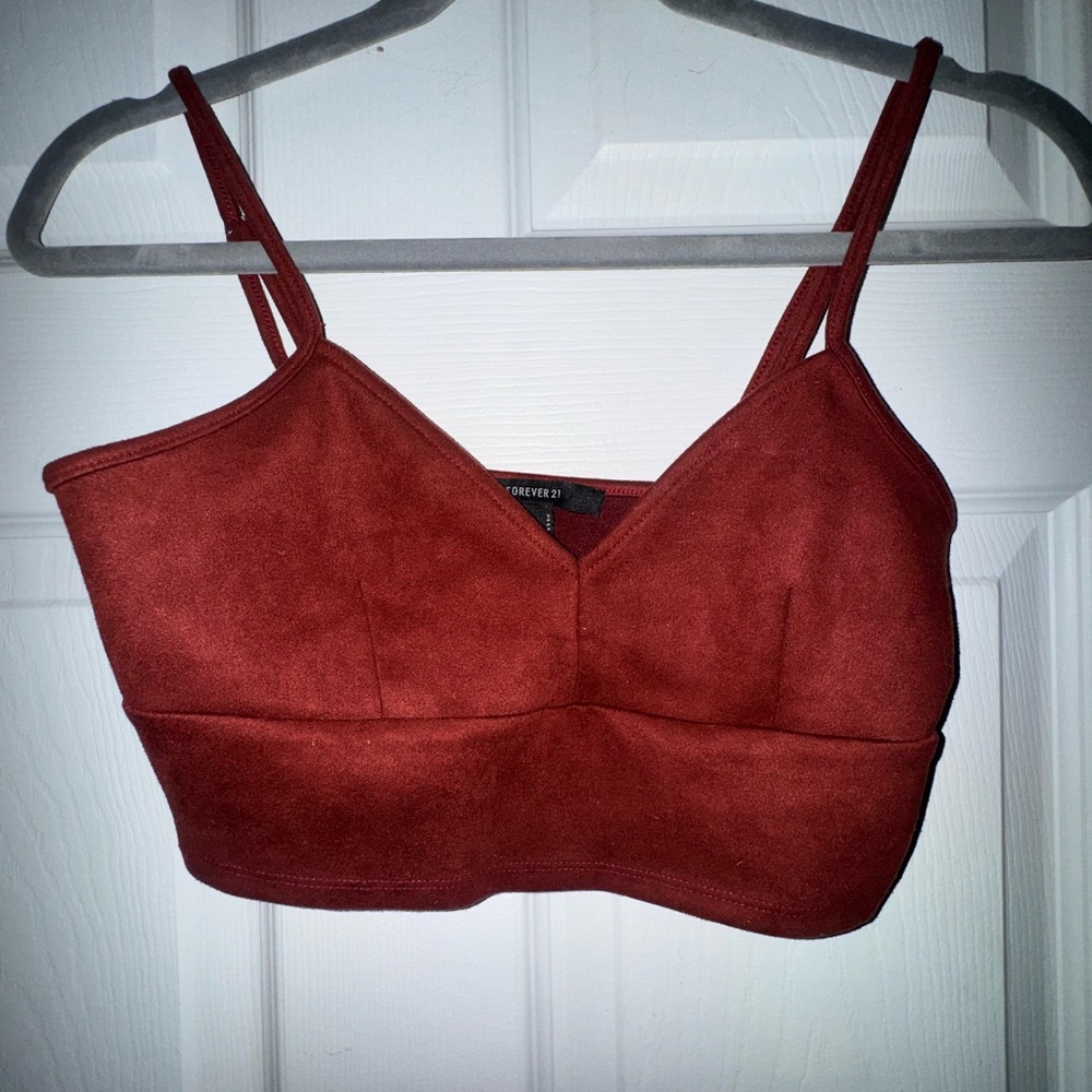Women’s Forever 21 Burgundy Suede Tank Top